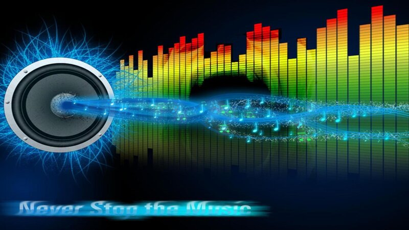 Speaker with Sound Waves — Blue, Energetic