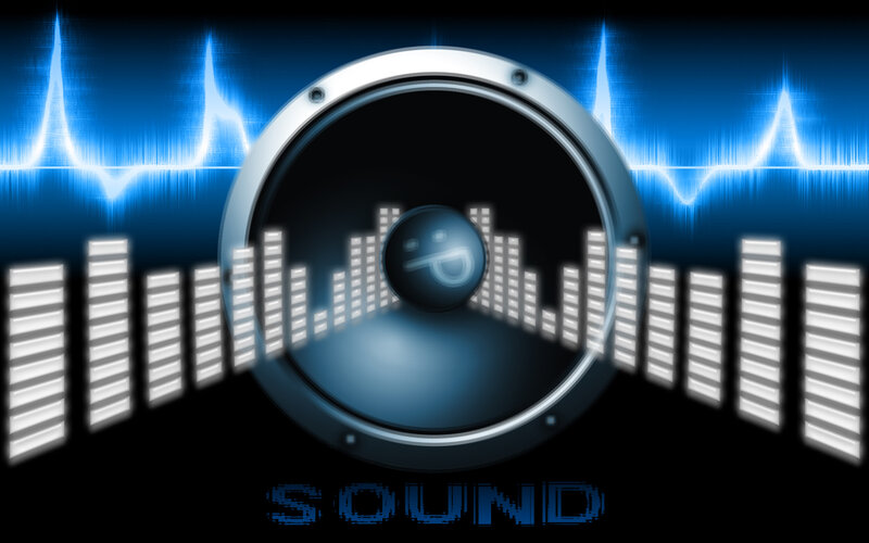Speaker with Sound Waves — Blue