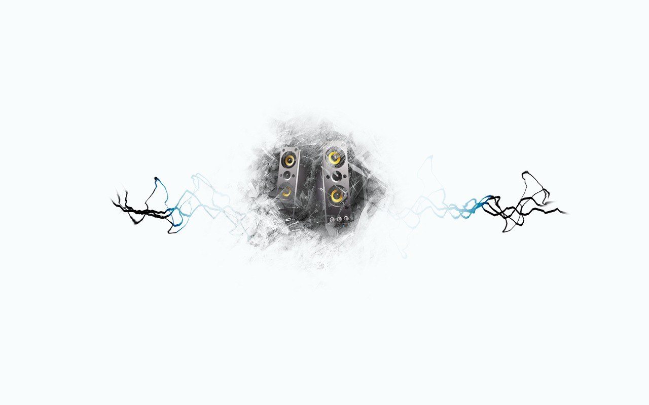 speakers with sound waves