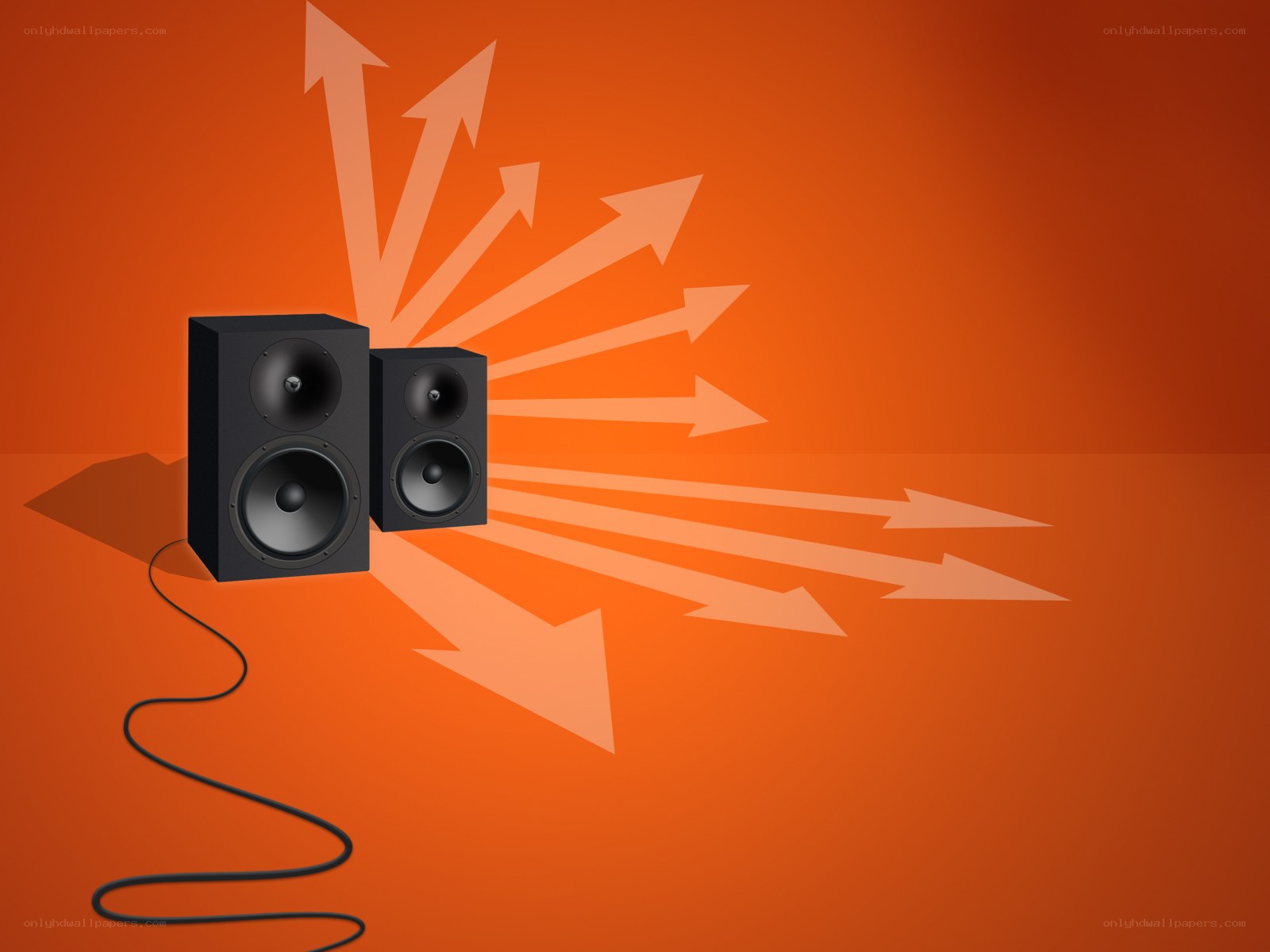 speakers with sound waves