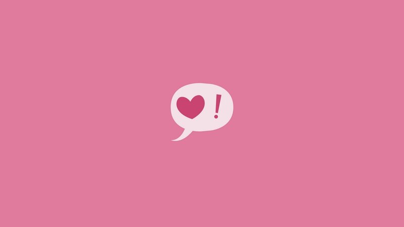 Speech Bubble with Heart — Pink