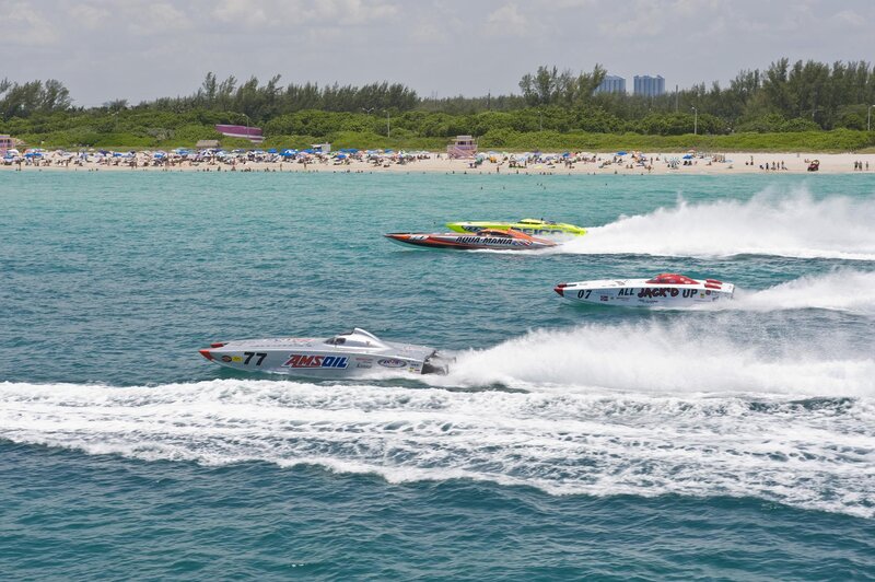 Speed Boats Racing — Blue, Dynamic, Afternoon