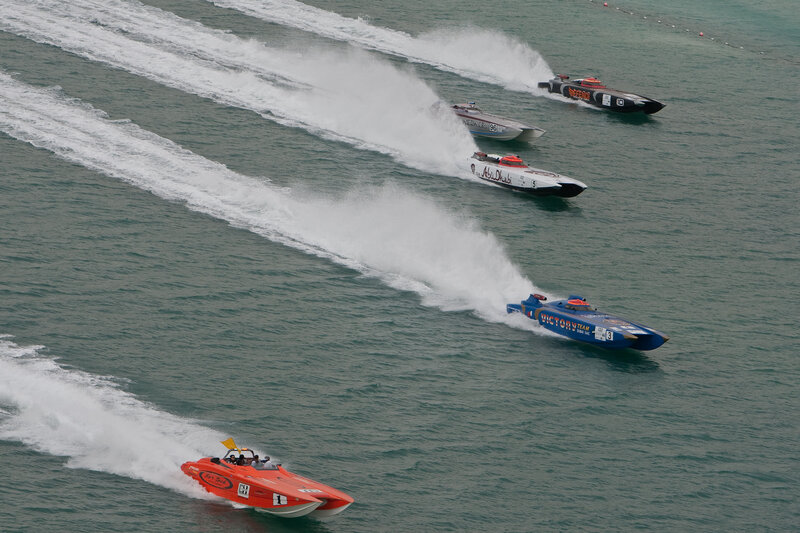 Speed Boats Racing — Blue, Dynamic, Photograph, Water