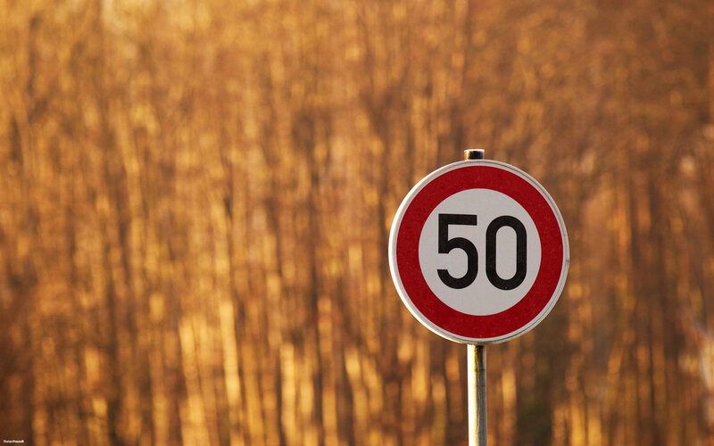 Speed Limit Sign — Brown
