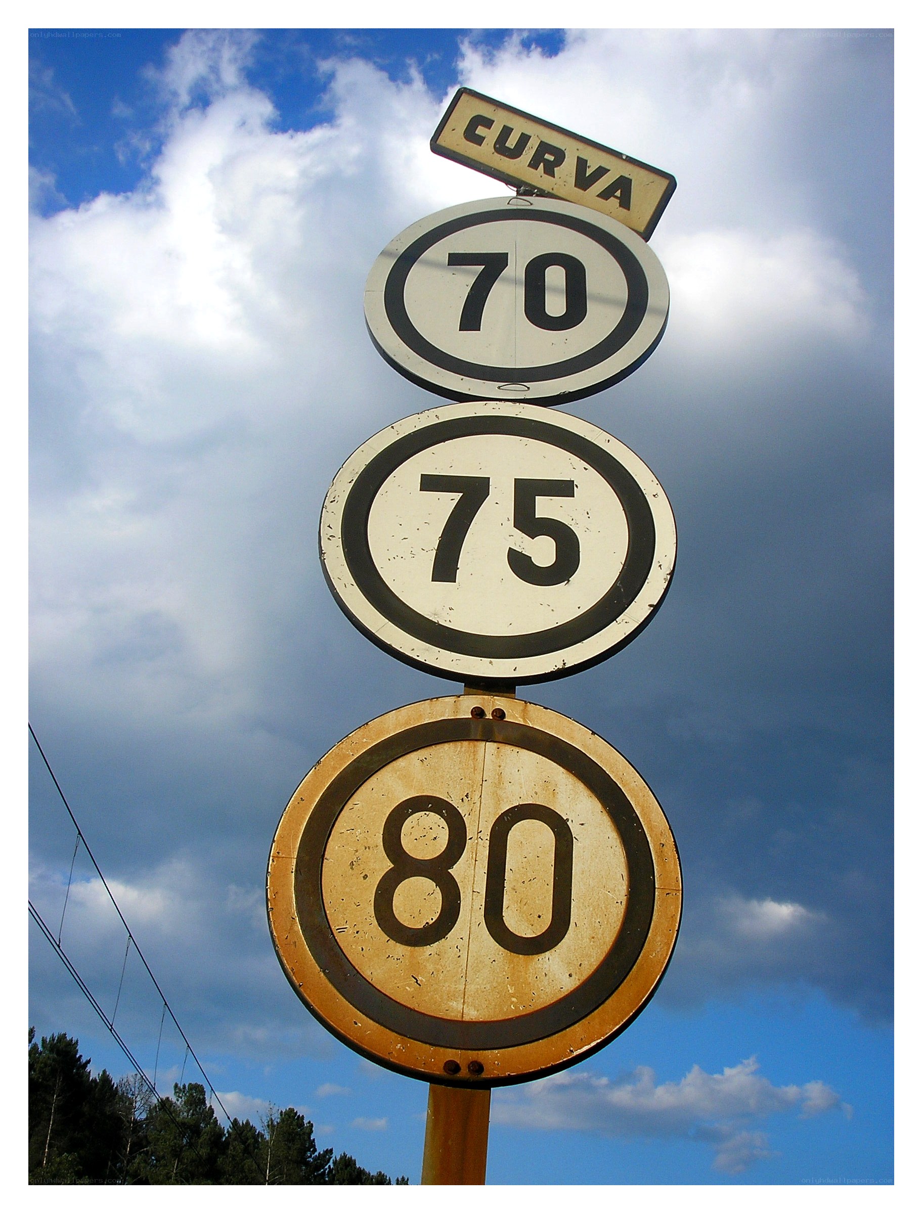 speed limit signs on a pole