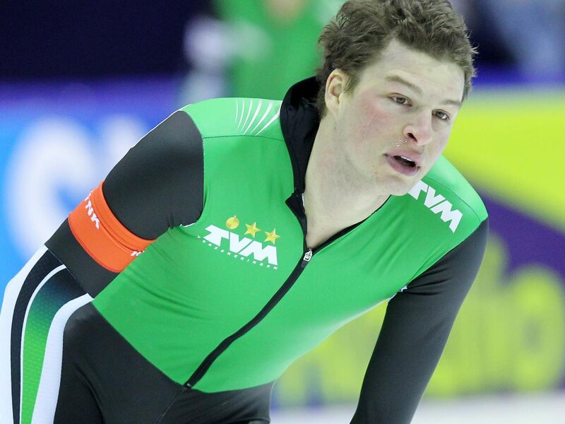 Speed Skater in Green Suit