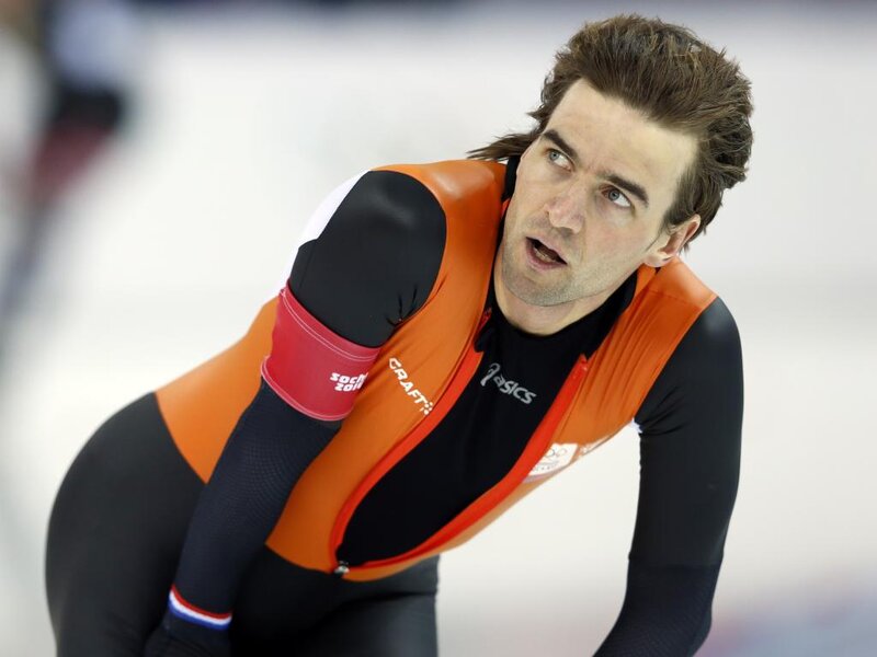 Speed Skater in Orange Vest