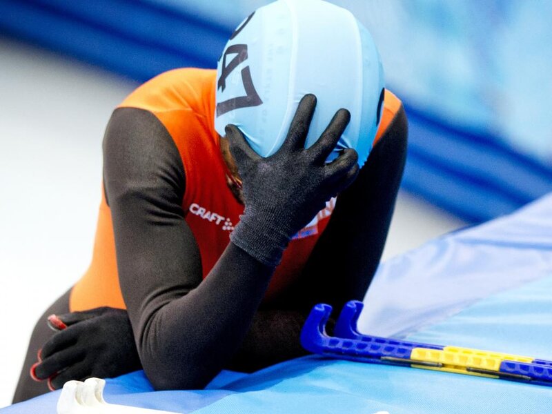 Speed Skater on Ice — Blue