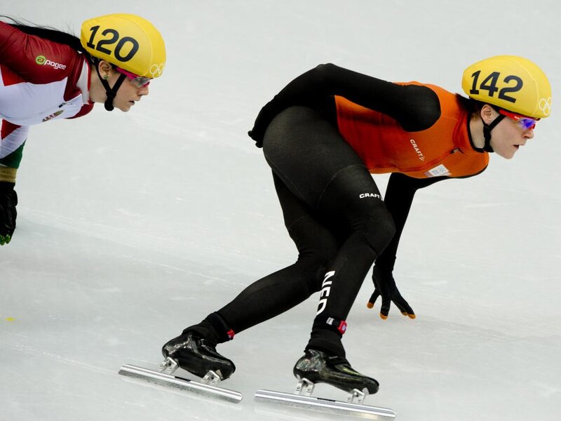 Speed Skaters on Ice — Black, Competitive