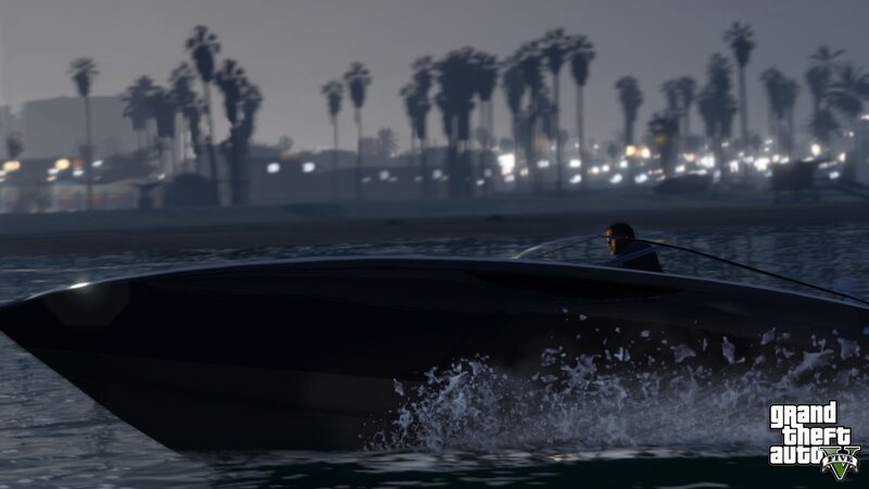 speedboat at dusk in gta v