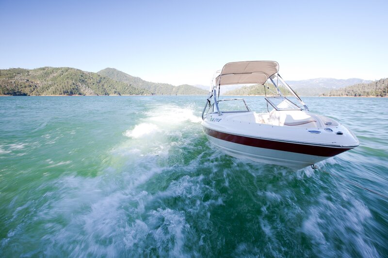 Speedboat on a lake