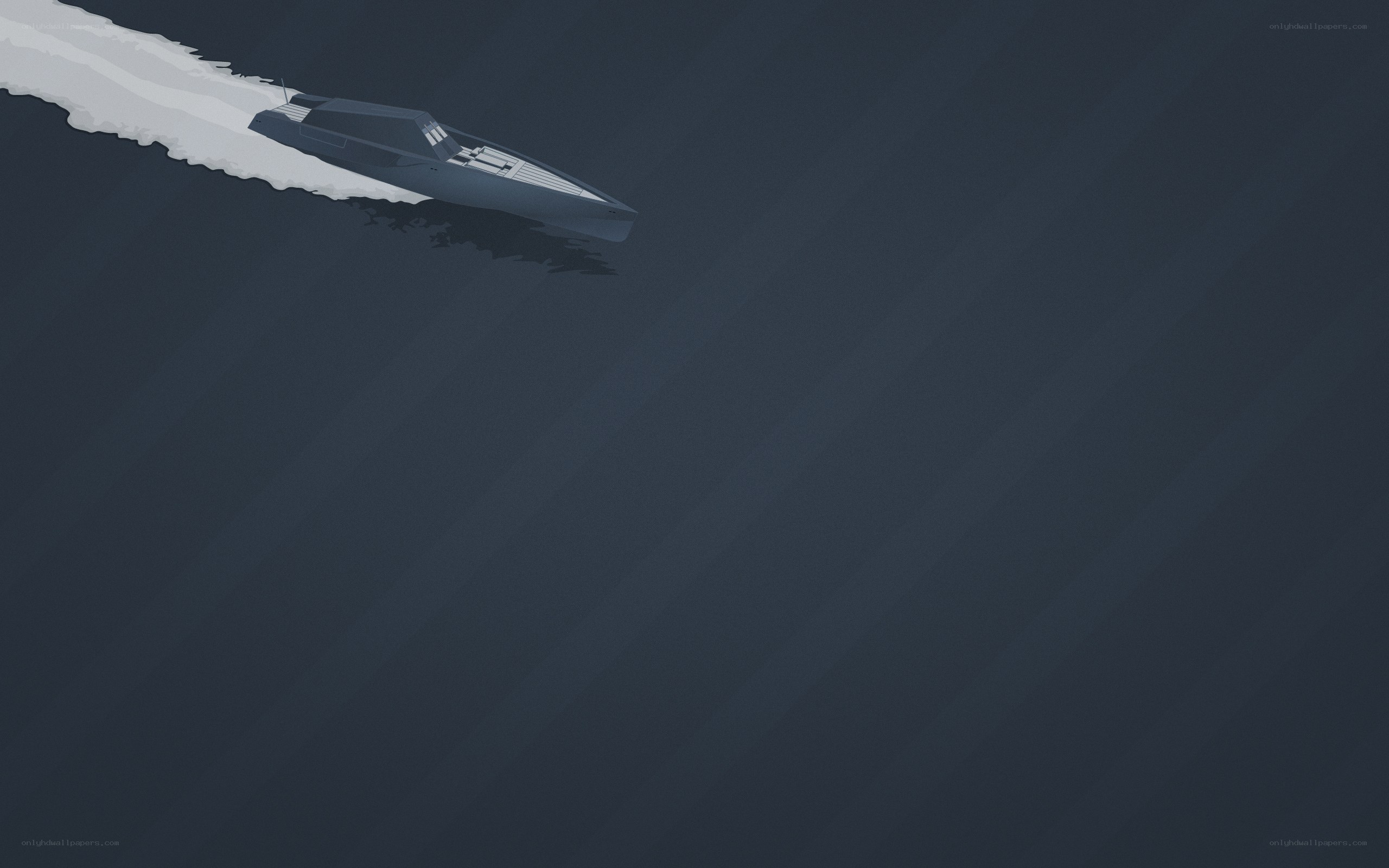 speedboat on dark water