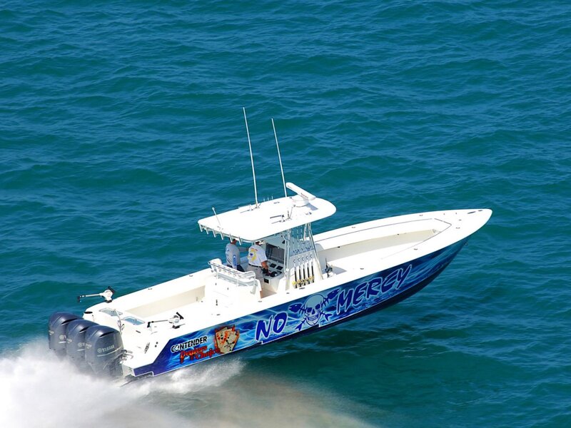 Speedboat on Ocean — Blue