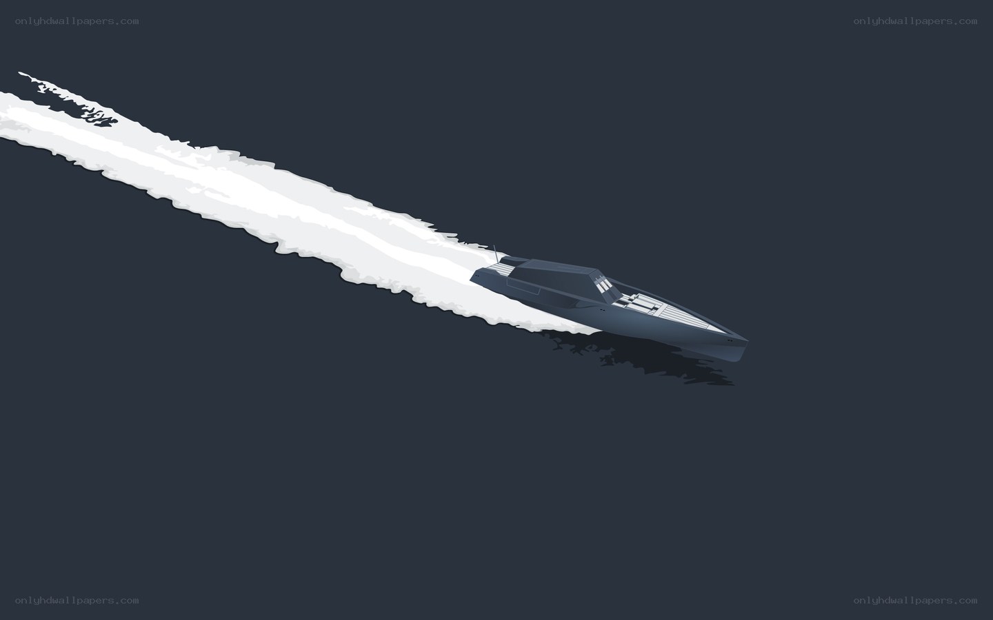Speedboat on open water