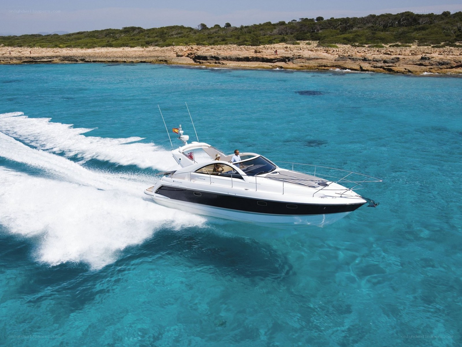 Speedboat on turquoise water
