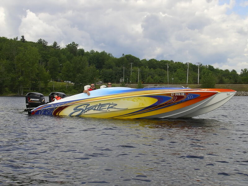 Speedboat on Water — Blue, Calm, Afternoon