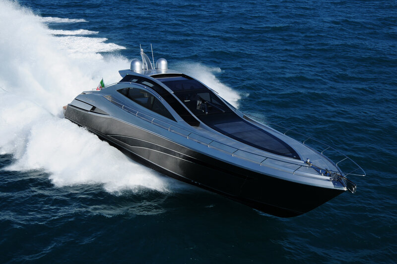 Speedboat on Water — Blue