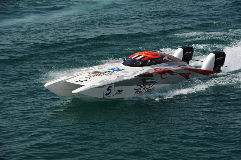 Speedboat on Water — White