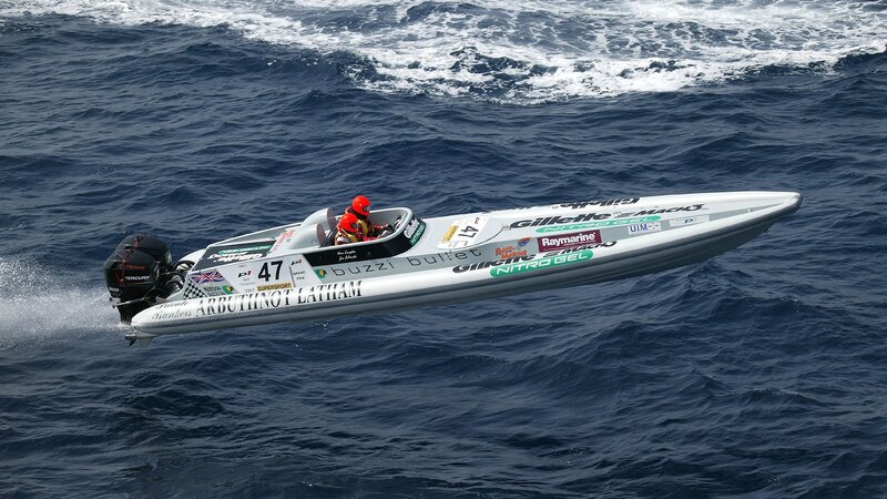 speedboat racing on ocean