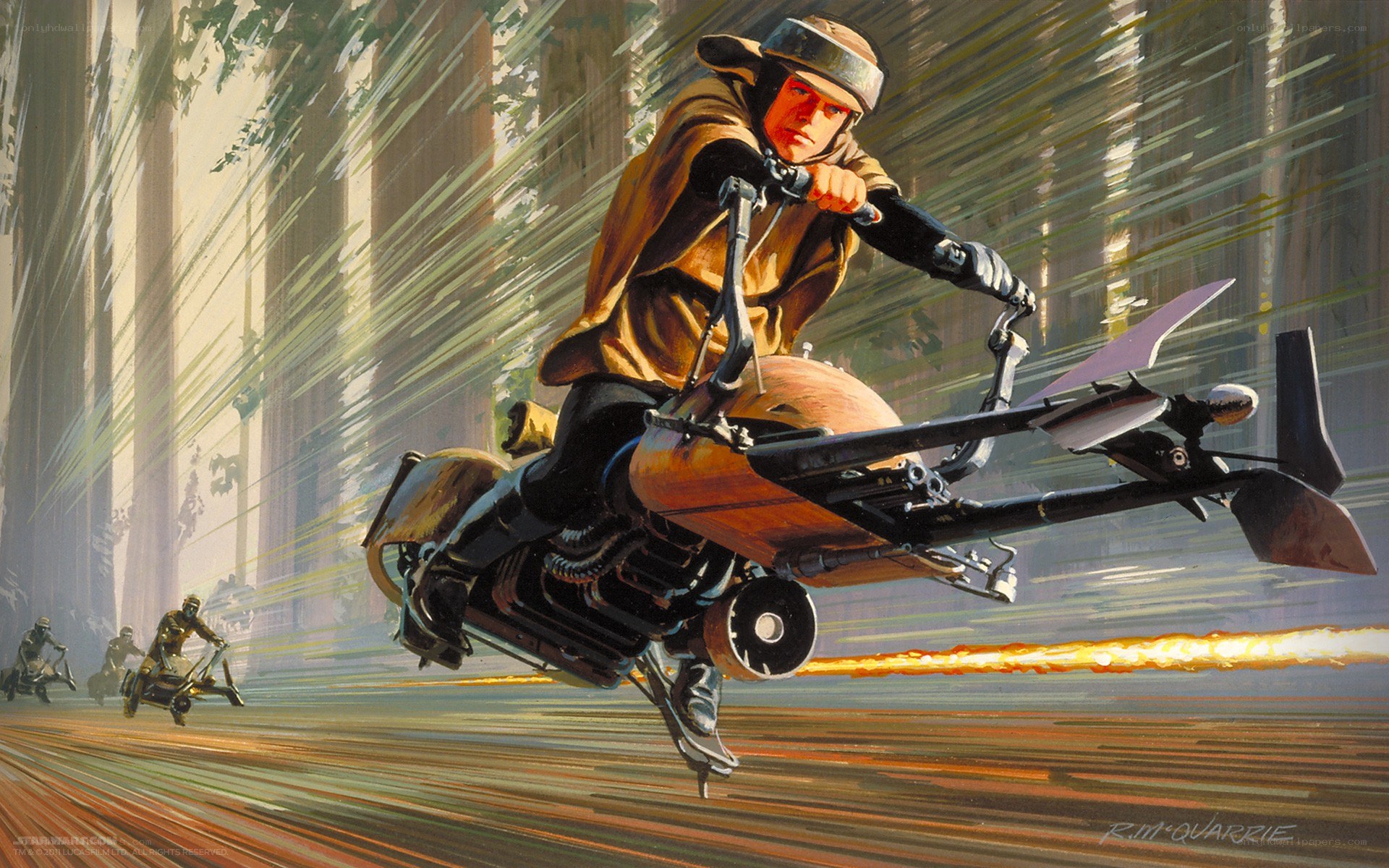 speeder bike race on Endor