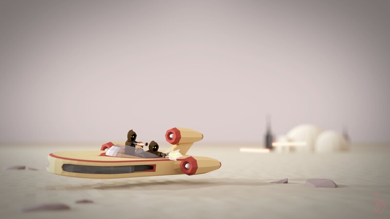 Speeder Bike with Two Riders