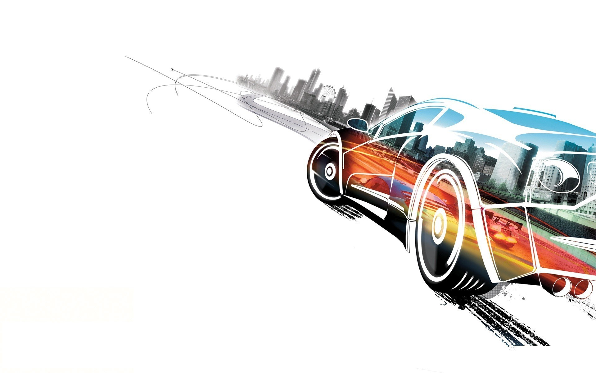 speeding car in city