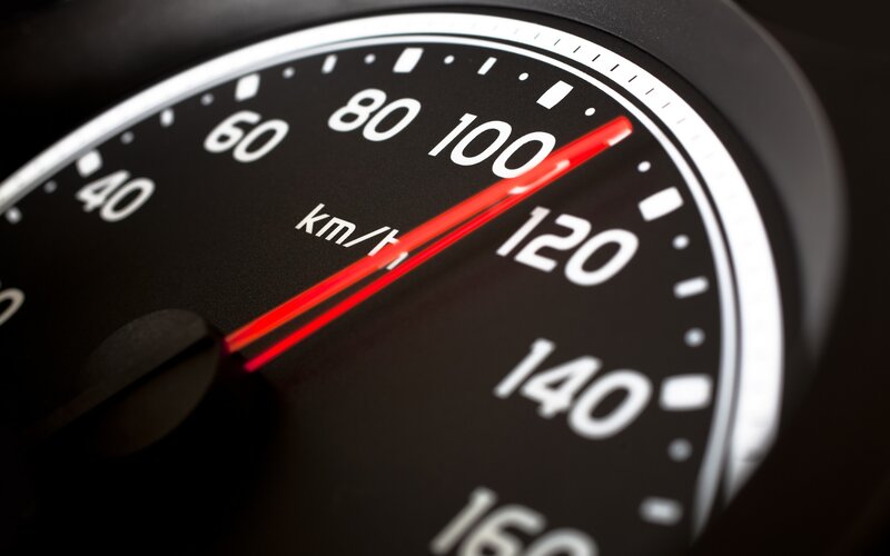 Speedometer Gauge — Black, Focused