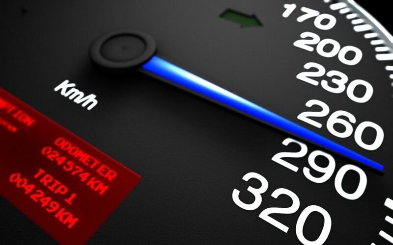 Speedometer Gauge — Black, Technical, 3d Render, Digital Display, Needle, Blue