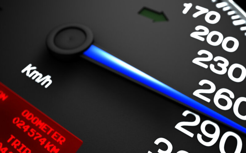 Speedometer Gauge — Black, Technical, 3d Render