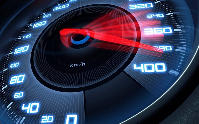Speedometer Gauge — Blue, Dramatic