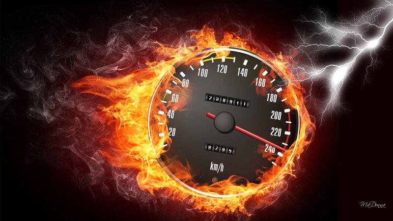 Speedometer in Flames