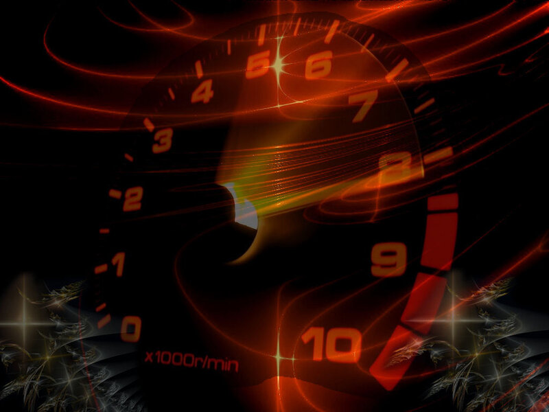 speedometer with glowing red lines