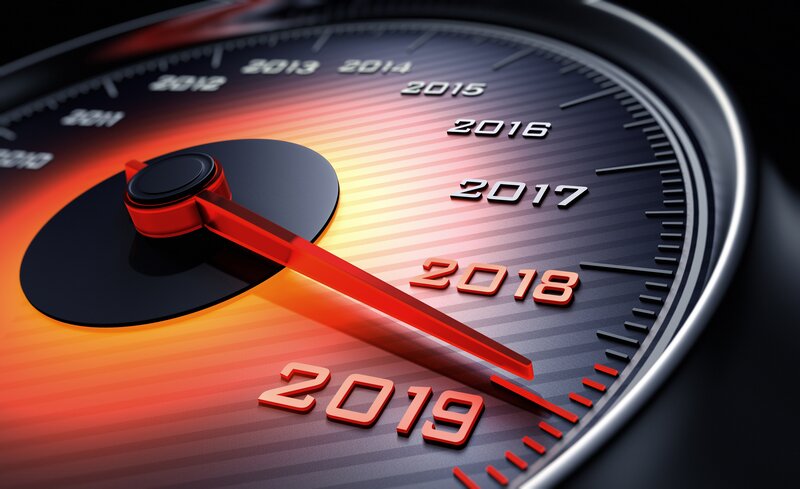 Speedometer with Years — Red