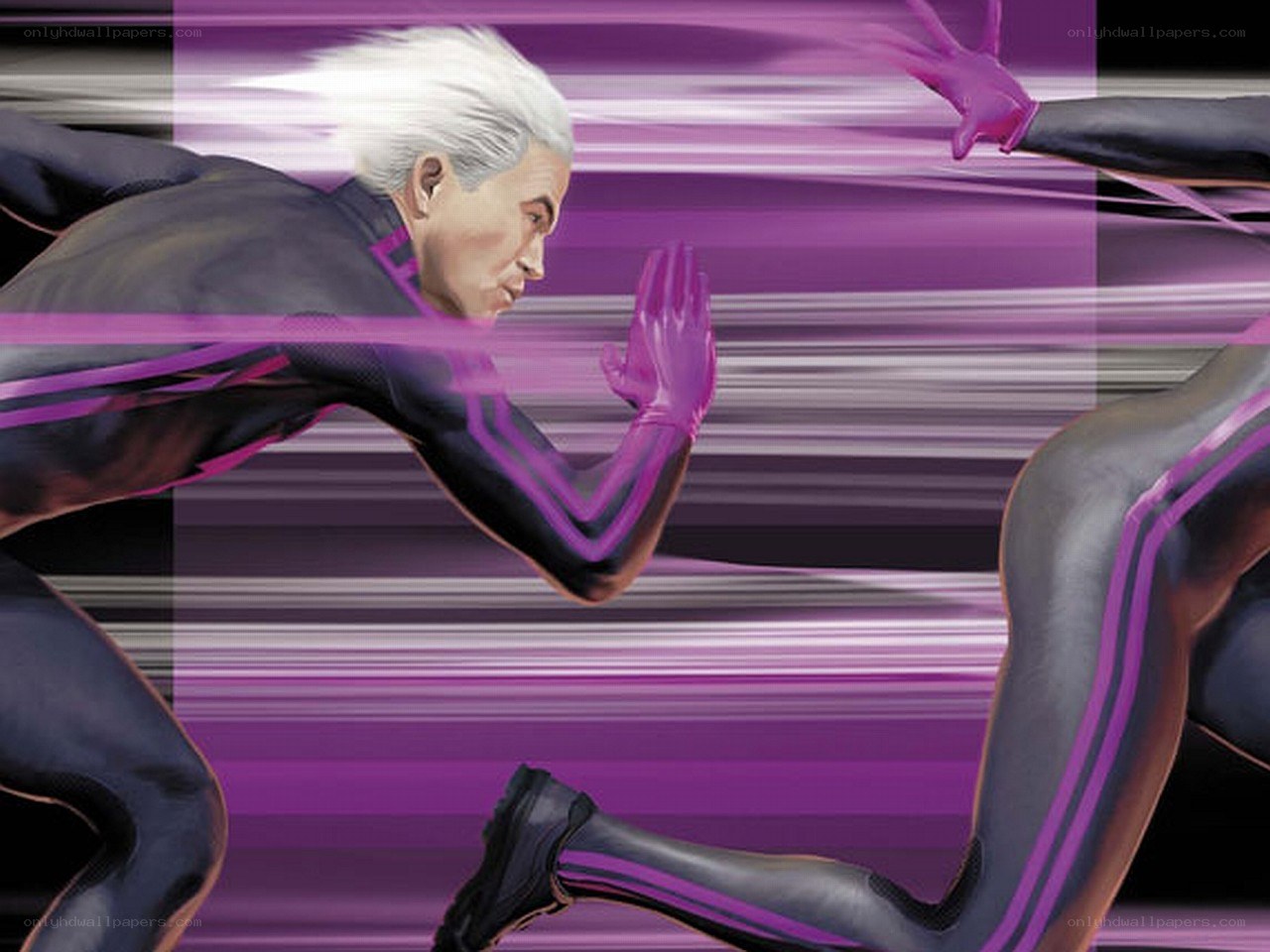 speedster in purple suit