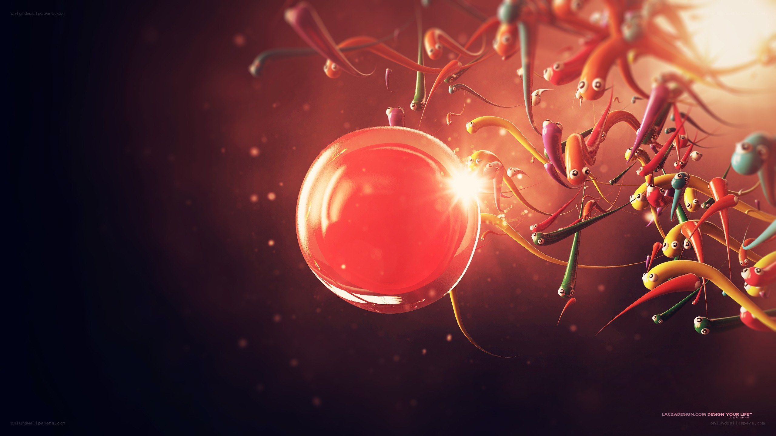 sperm cells approaching egg