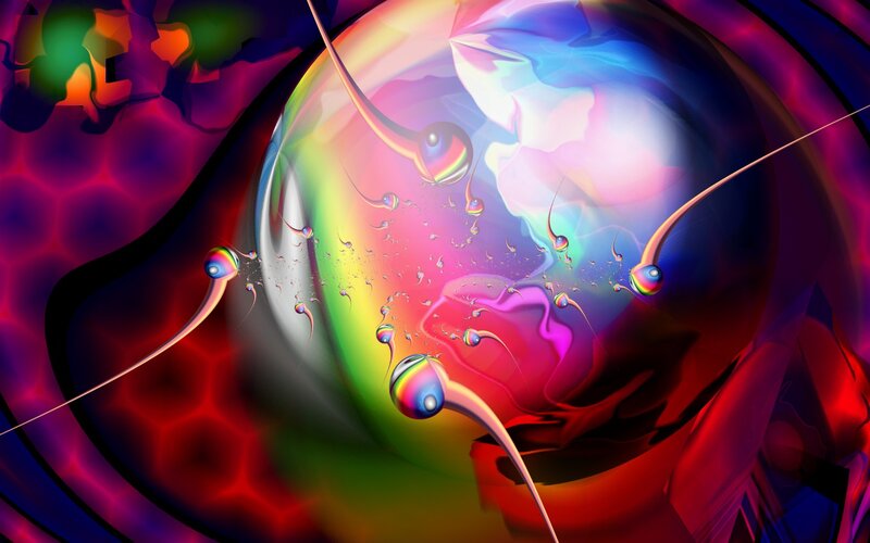 Sperm Cells Approaching Egg — Red
