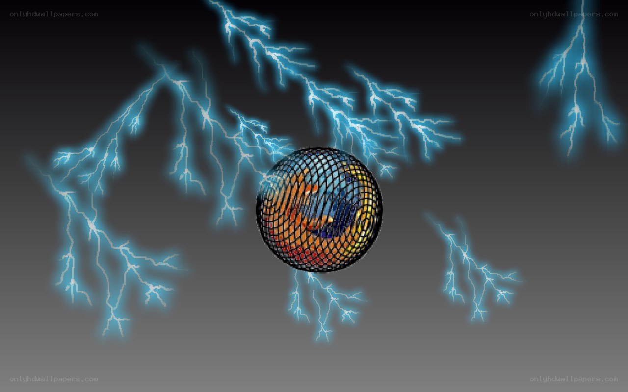 sphere with lightning bolts