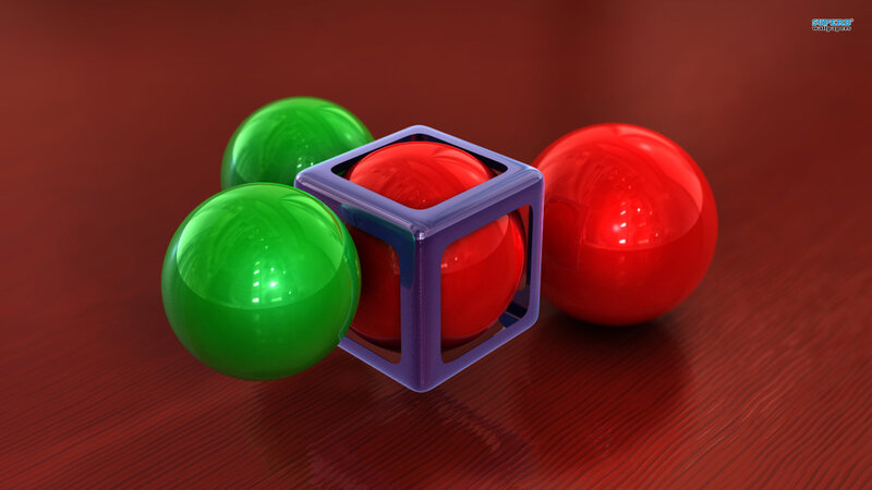 Spheres and Cube on Surface