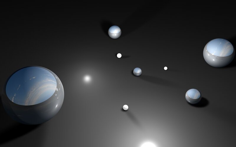 spheres in a dark space