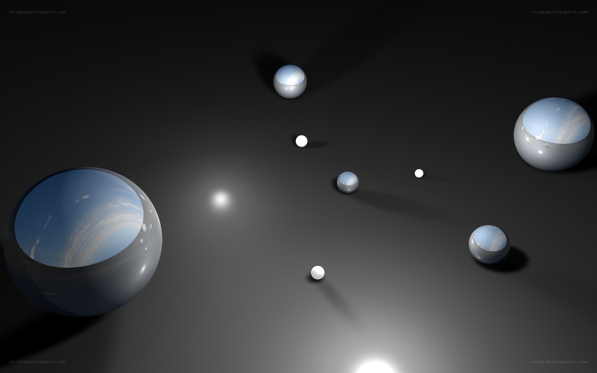 spheres in a dark space