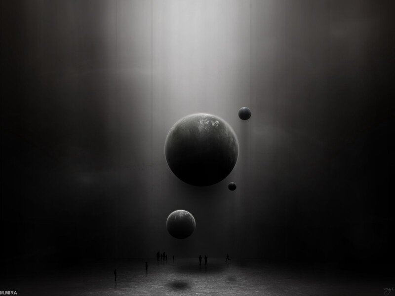 Spheres in a dark void