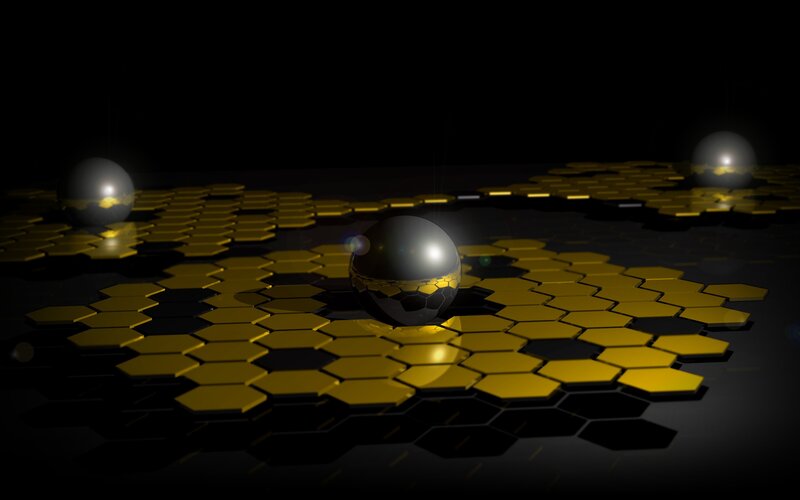 Spheres on Hexagonal Surface — Black