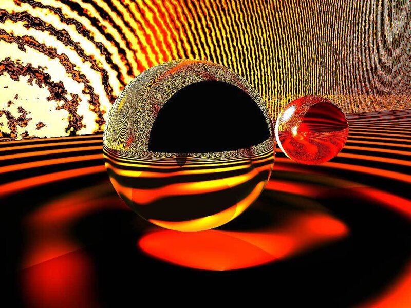 Spheres on Striped Surface