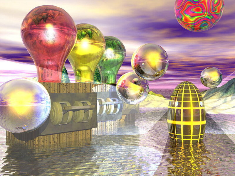 Spheres on Water Surface — Purple