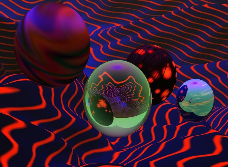 Spheres on Wavy Surface