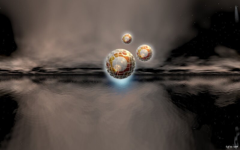 Spheres over a reflective surface