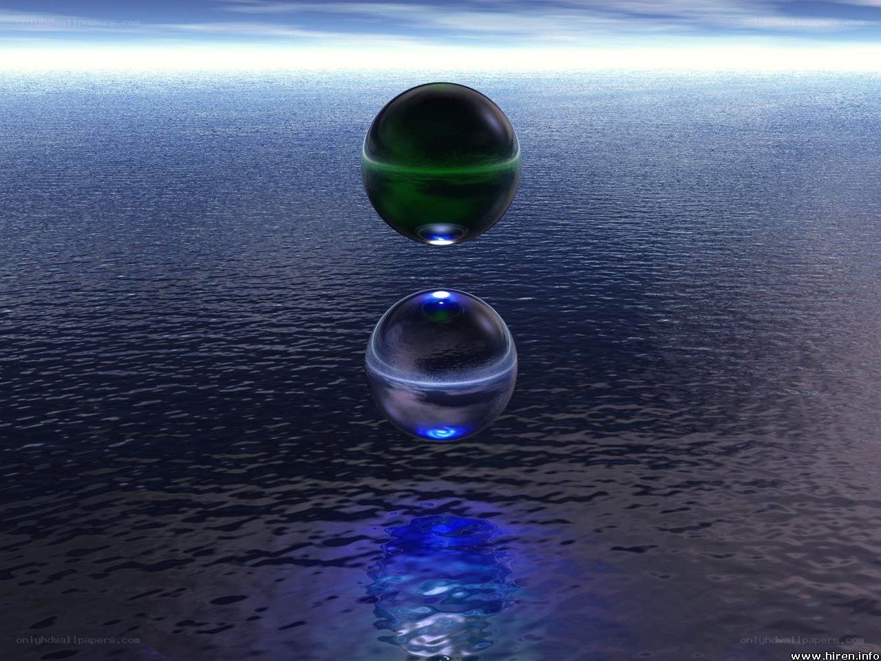 Spheres over water