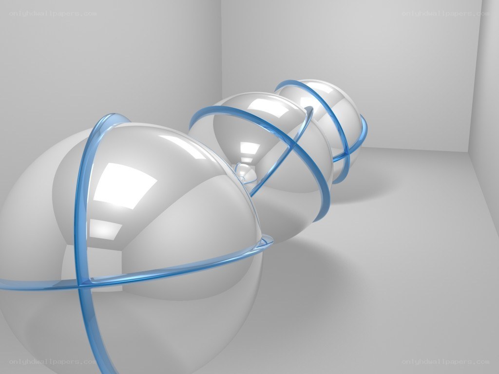 Spheres with blue rings