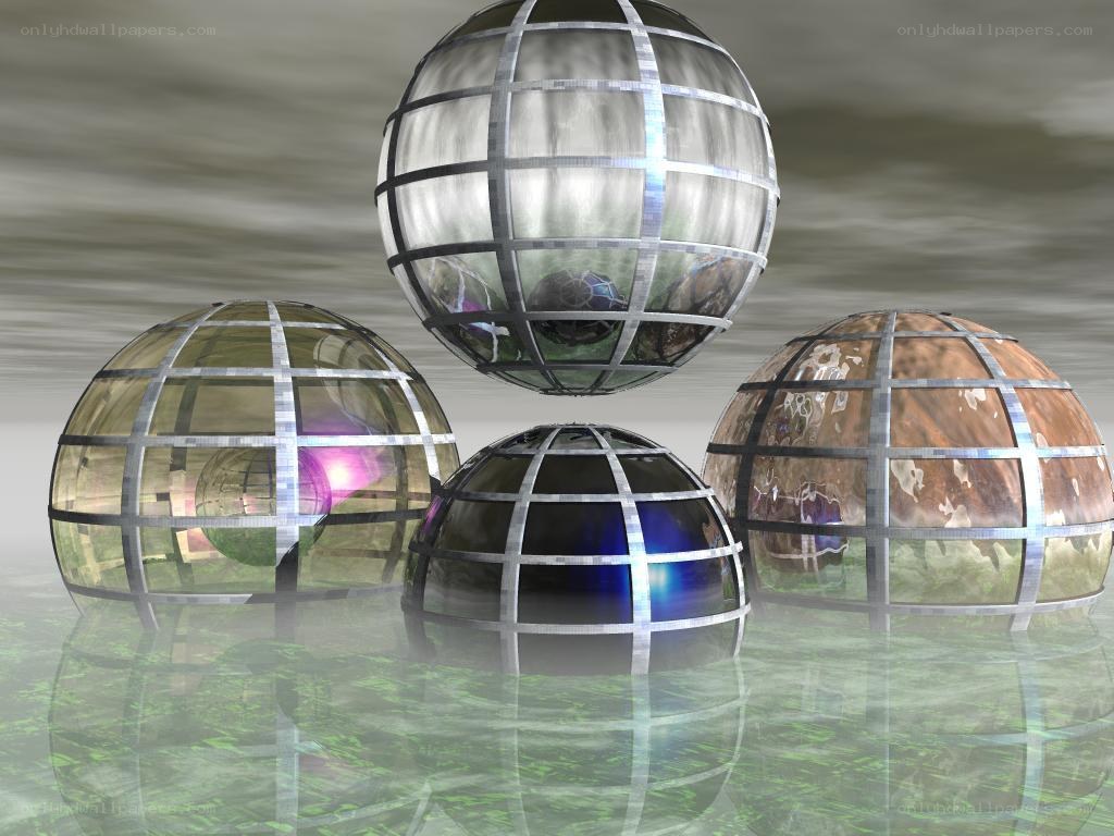 spheres with grid patterns