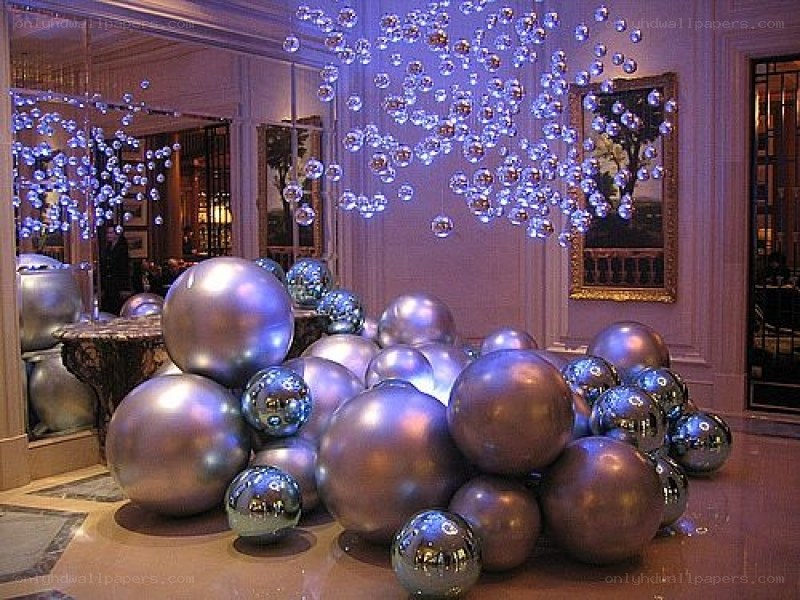 Spherical art installation in lobby